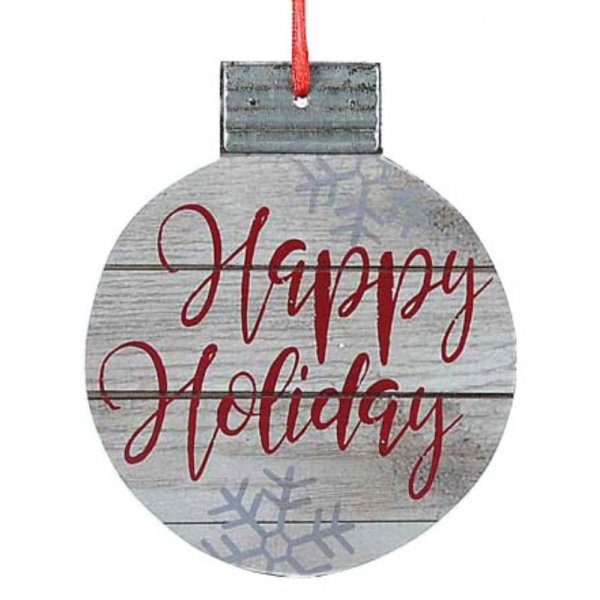 Χριστουγεννιάτικo Ξύλινο Στολίδι, με "Happy Holiday" (15cm)
